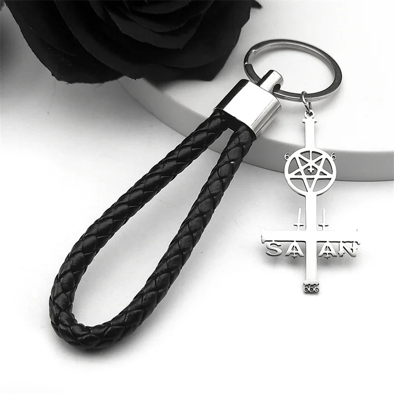 Cross Silver Jewelry Satan Inverted Pentagram