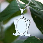 Good Polished 2024 New Creative Mirror And Skull Pendant Necklace For Man Women Personality Charm Jewelry Punk Rock