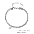 Silver Box Chain Bracelet Set — Stainless Steel