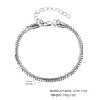 Silver Box Chain Bracelet Set — Stainless Steel
