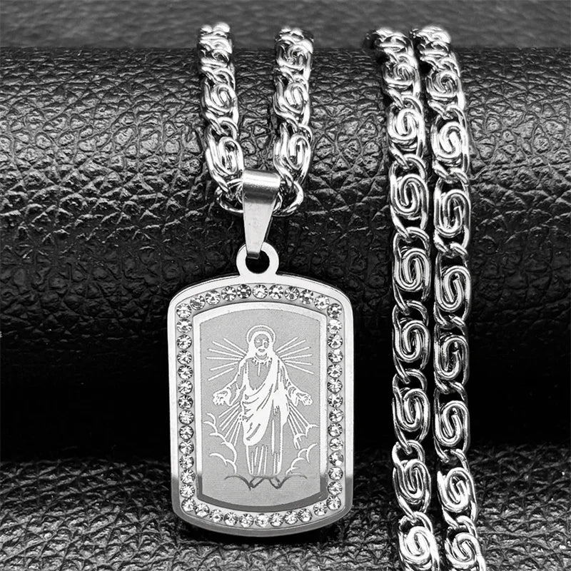 Iced Out Jesus Cross Gold Pendant Necklace