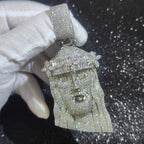 Crown Jesus Pendant Necklace Iced Out