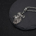 Crown Lion Steel Pendant European American Retro