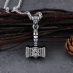 Thor's Hammer Nordic Mythology Men's Pendant Necklace Stainless Steel Trend Street Fashion Charm Jewelry Necklace