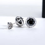 Iced Out Black Diamond Earrings — 925 Silver