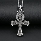 Vintage Stainless Steel Ancient Egyptian Ankh Cross Pendant Necklaces For Men Women Fashion Eye Of Horus Amulet Jewelry