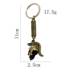 Retro Bronze Spartan Warriors Hero Helmet Macedonia Zinc Alloy Pendant Key Chains Souvenir Crafts Wallet Backpack Dangle Jewelry
