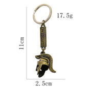 Spartan Warrior Helmet Keychain — Bronze-Tone Charm