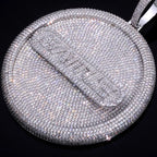 Iced Out Letter Pendant Necklace Round 8CM