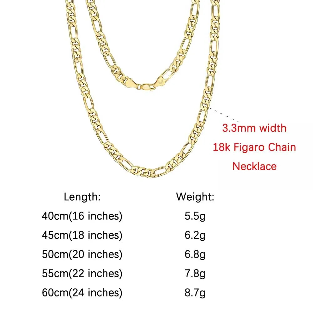 Rinntin 925 Sterling Silver Diamond-Cut Figaro Link Chain Necklace for Men Women Trendy Punk Neck Chain Silver Jewelry