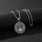 Ancient Egyptian Sun Eye of Horus Pendant Necklace for Men and Women Eagle-Headed God Omniscient Eye Amulet Jewelry Gift
