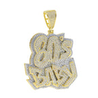 New Iced Out Bling CZ Letter Cross Pendant Necklace Various Design 5A Zircon Two Tone Color Badge Charm Men's Hip Hop
