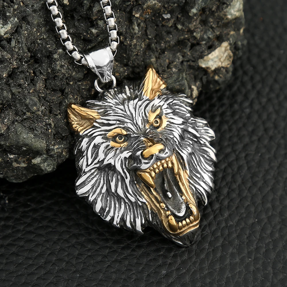 Wolf Fenrir Pendant — Stainless Steel
