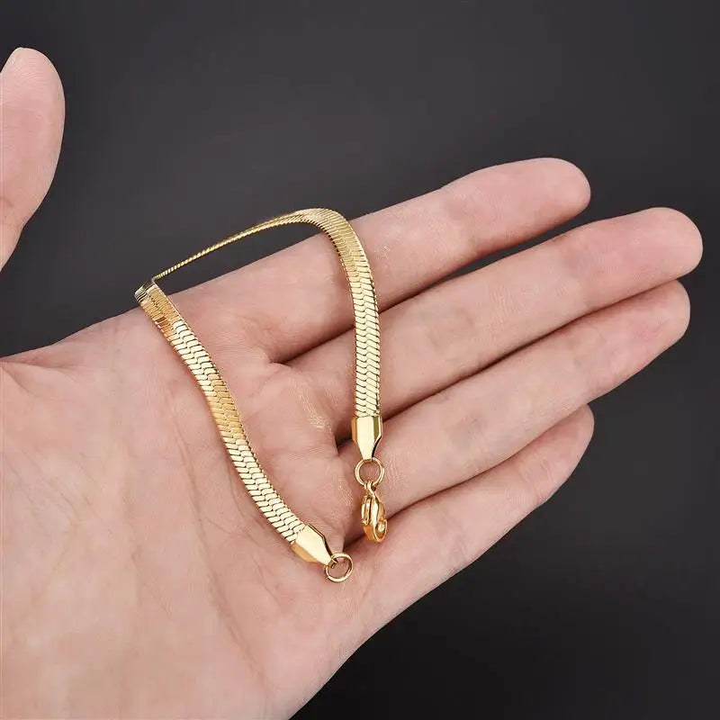 Classic 5mm Stainless Steel Snake Chain Bracelet