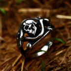 Unique Creative 316L Stainless Steel Skull Ring For Men Women Punk Fashion Snake Rings Personality Amulet Jewelry