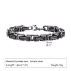 Byzantine Chunky Link Bracelet 8mm — Stainless Steel