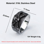 NEW Men's 316L stainless steel rings Vintage Calvarium Skull ring Aegishjalmur punk biker Jewelry Gifts free shipping