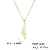 Map Stainless Steel Necklace