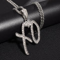 Gold Iced Out XO Pendant Necklace Heart CZ