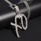 Gold Iced Out XO Pendant Necklace Heart CZ