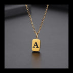 Letter Pendant Square Chain — Gold
