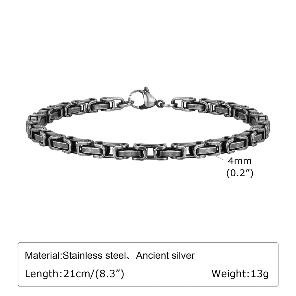 Byzantine Retro Chain Bracelet 4mm — Stainless Steel