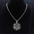 Satan Seal Silver Chain Necklace — Stainless Steel