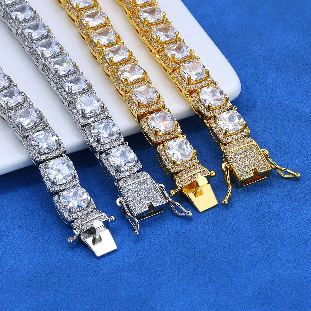 Stainless Steel Tennis Bracelet Cluster 10MM
