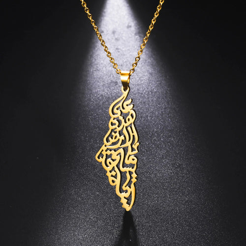 Calligraphy Stainless Steel Necklace