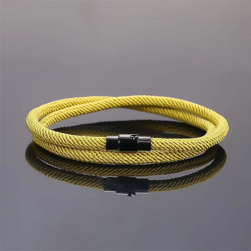 New Minimalist Men's Rope Bracelet Double Layer Survival Bracelet Accessories Boyfriend Gift Magnet Buckle Men's