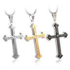 Silver Cross Pendant Necklace Vintage Box Chain