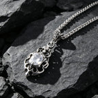 1PCS Cross-Border European and American Fashion Flame-Shaped Stainless Steel Non-Fading Men's Necklace, Shiny and Unique Sharp Arrow Pendant