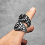 Lucky 13 Skull Ring Black — Stainless Steel