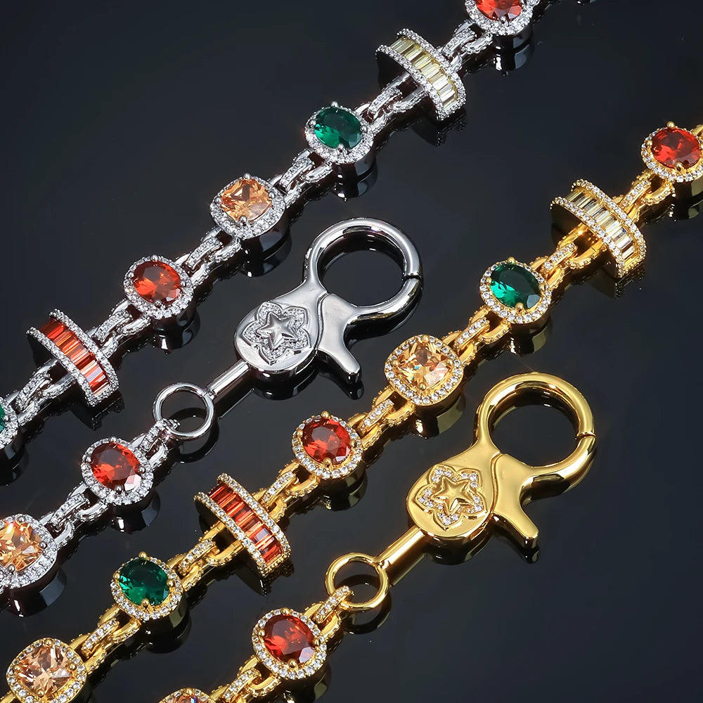 Iced Out Waist Chain Colored Zircon Geometric