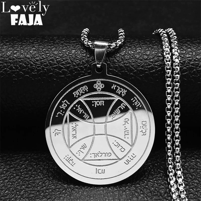 Star Pentacle Silver Pendant Necklace — Stainless Steel