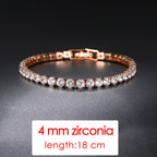 ZHOUYANG Tennis Bracelets For Women Simple Luxury Round Crystal Gold Color Bangle Chain Wedding Female Gift Wholesale Jewelry