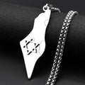 Israel Map Star Of David Pendant Necklace Women Men Stainless Steel Gold Silver Color Geography Country Jewish Chain
