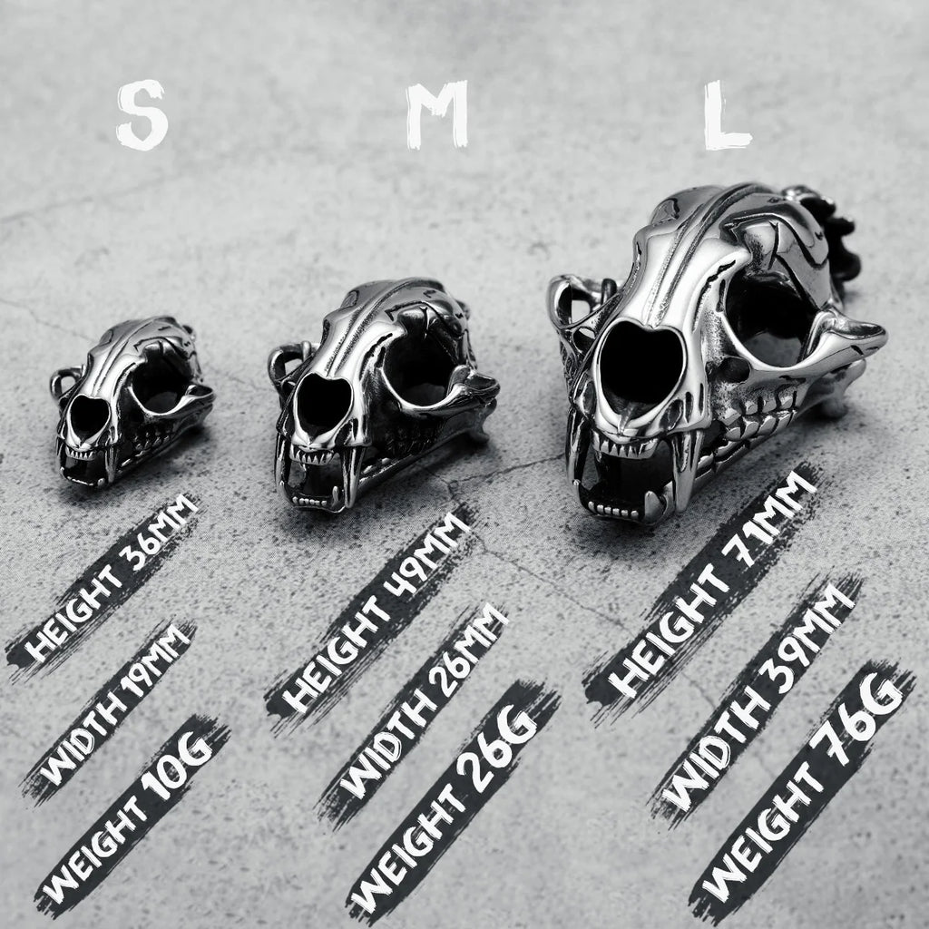 Gothic Skeleton Stainless Steel Pendant Necklace