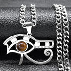 Horus Eye Steel Pendant Tiger Vintage Egyptian