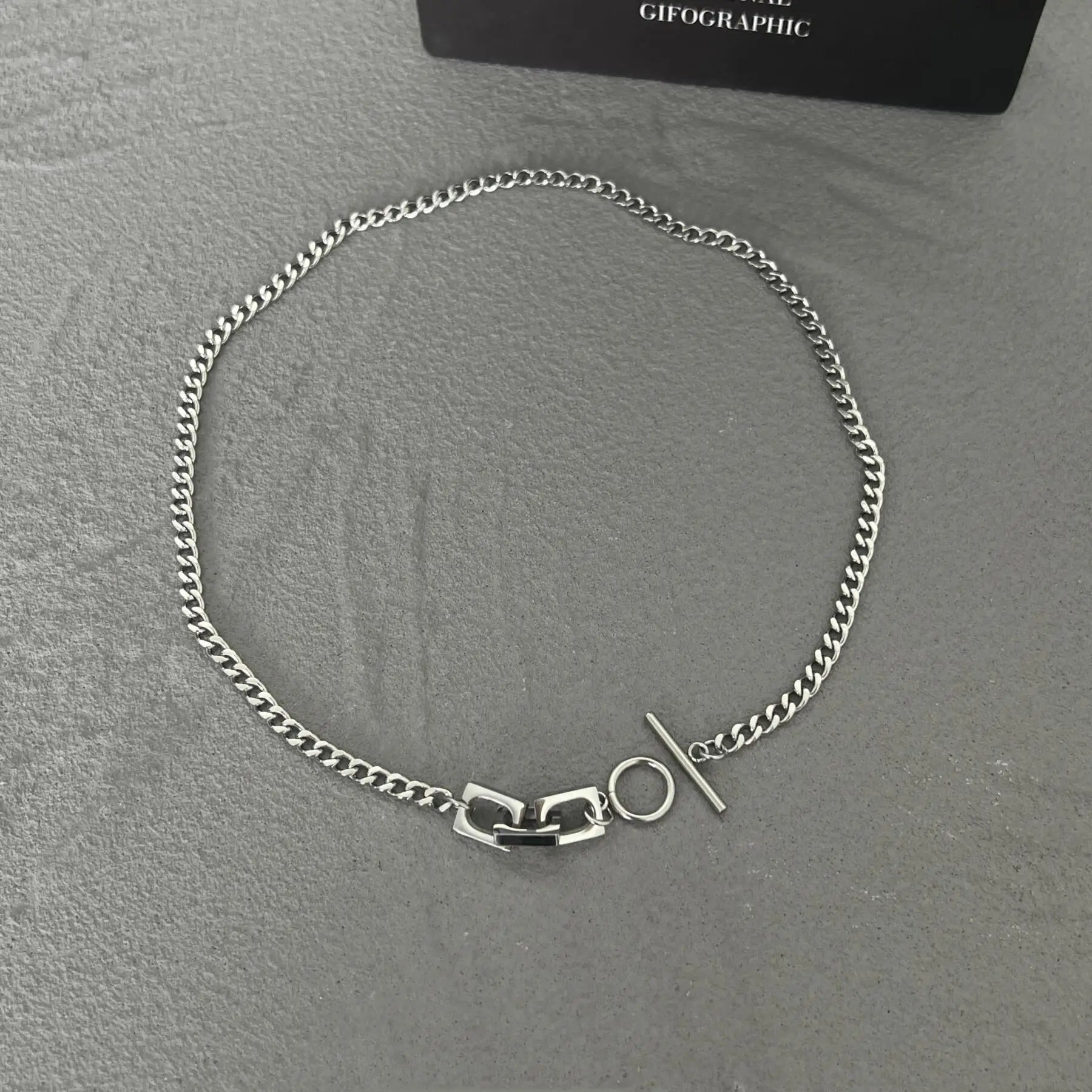 Trend Lock Necklace For Man Woman Hip Hop Titanium Steel OT Clavicle Chain Punk Jewelry Charm Unisex Accessories Wholesale