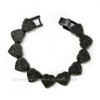 14mm Black Grey Bracelet Hip Hop Men Women Cuban Chain Bling Iced Out Rhinestones Paved Miami Necklace Jewelry