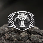 Viking Wolf Head Celtic Ring — Stainless Steel