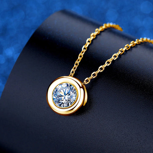 Bezel Iced Out Gold Necklace