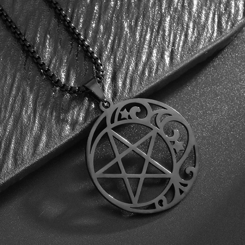 Stainless Steel Trinity Celtic Knot Nordic Rune Pendant Necklace Retro Ethnic Style Irish Knot Lucky Amulet Jewelry for Men