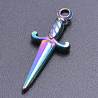 7pc Religious Belief Cross Treasure Sword Gold/Silver Color Pendant High Quality Stainless Steel Wing Amulet Diy Necklace Making