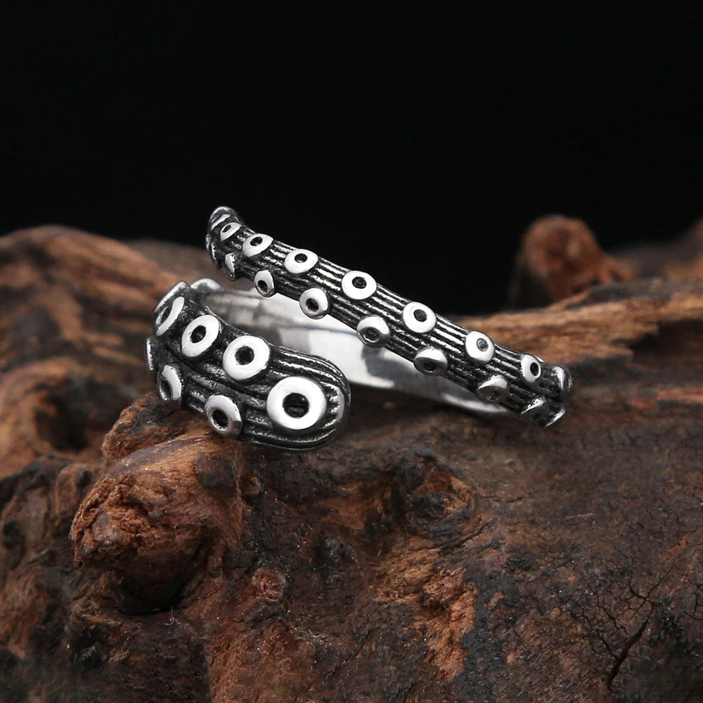Gothic Octopus Squid Ring — Stainless Steel