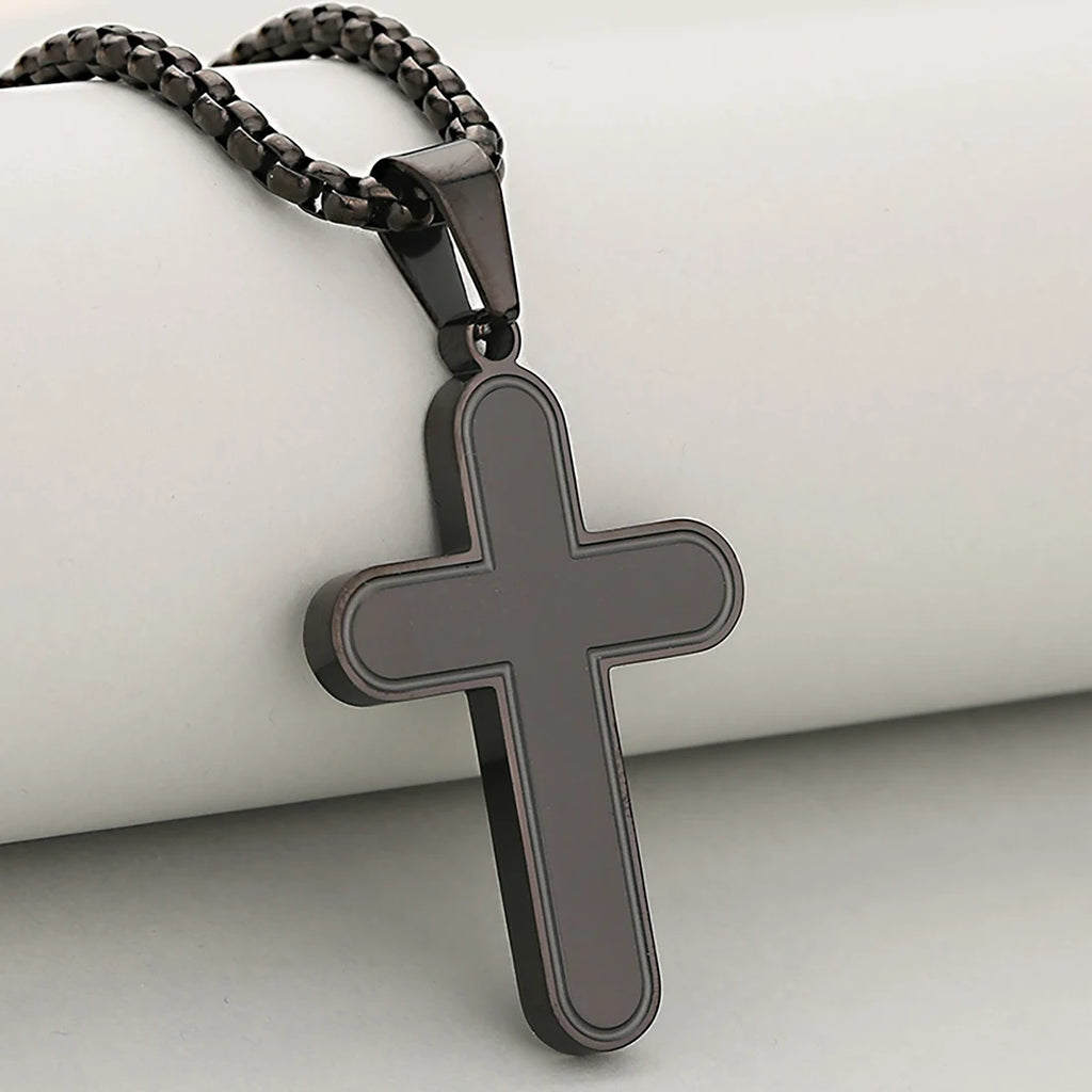 Cross Pendant Necklace — Stainless Steel