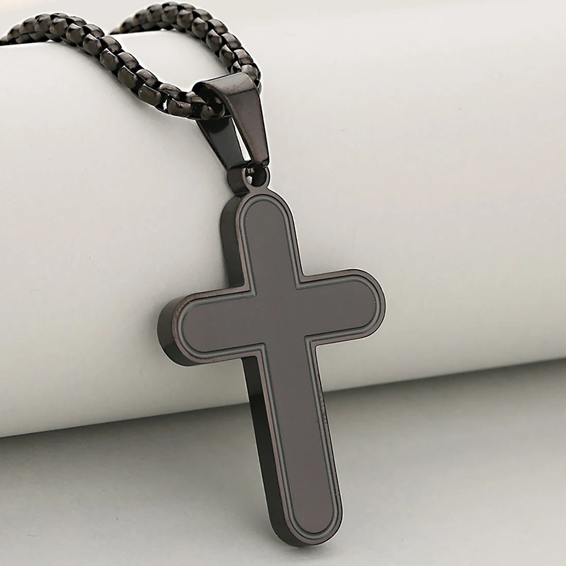 Cross Pendant Necklace — Stainless Steel