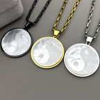 Yin Yang Gold Pendant Necklace — Stainless Steel