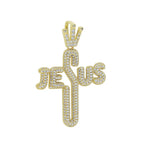 New Iced Out Bling CZ Cross Pendant Necklace Silver Color Prong Setting Cubic Zirconia Jesus Charm Men Women Hip Hop